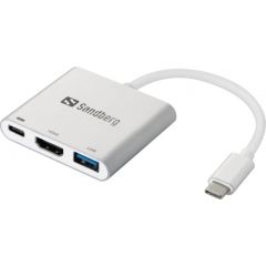 SANDBERG USB-C Mini Dock, HDMI+USB, USB-C Throughput