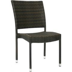 Krēsls WICKER-3 60x49,5xH92,5cm, rāmis: alumīnijs ar plastikāta pinumu, krāsa: tumši brūns