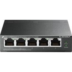 TP-LINK Switch TL-SG1005LP Unmanaged, Desktop, 10/100/1000 Mbit/s, Ethernet LAN (RJ-45) ports 5, PoE+ ports quantity 4, Power supply type External