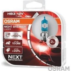Osram HB3 12V 60W Halogen Headlamp Night Breaker Laser +150% 2gab Autospuldzes