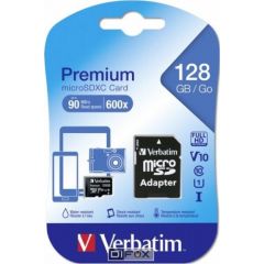 Verbatim microSDXC 128GB Class 10 UHS-I incl Adapter Atmiņas kartes micro SD SDHC