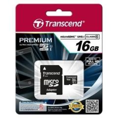 Memory card Transcend microSDHC 16GB UHS1 + Adapter