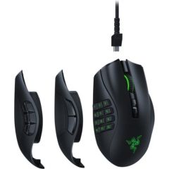 Razer Gaming Mouse Naga Pro RGB LED light, Wireless connection, Optical mouse, Black, 2.4 GHz USB receiver, Bluetooth