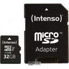 Intenso microSDHC   32GB Class 10 UHS-I Professional Atmiņas kartes micro SD SDHC