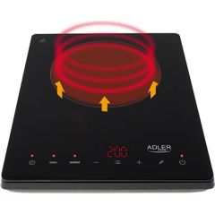 Adler Hob AD 6513 Indukcijas virsma LCD Displeijs Melna Mini cepeškrāsnis un virsmas