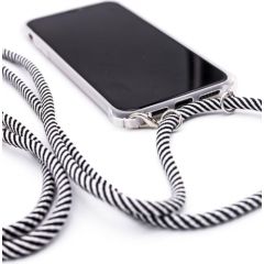 Evelatus Apple iPhone X/XS Case with rope Black Stripes Transparent