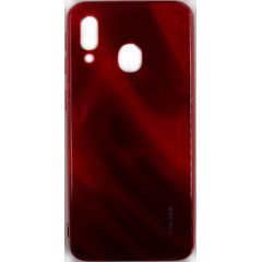 Evelatus Samsung A40 Water Ripple Full Color Electroplating Tempered Glass Case Red