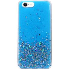 Fusion Glue Glitter Back Case Silikona Aizsargapvalks Apple iPhone 12 / 12 Pro Zils