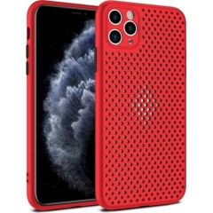 Fusion Breathe Case Silikona Aizsargapvalks Priekš Apple iPhone 12 / 12 Pro Sarkans