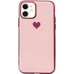 Fusion Heart Case Silikona Aizsargapvalks Priekš Apple iPhone 11 Pro Max Rozā