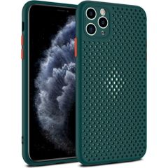 Fusion Breathe Case Silikona Aizsargapvalks Priekš Apple iPhone 11 Pro Zaļš