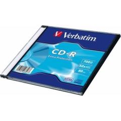 Matricas CD-R Verbatim 700MB 1x-52x Extra protection, Single Wrap Slim