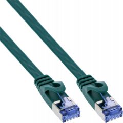 InLine Płaski Patch kabel, U/FTP, Cat.6A, zielony, 10m