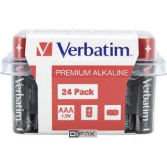 1x24 Verbatim Alkaline battery Micro AAA LR 03 PVC Box    49504 Baterijas un akumulatori