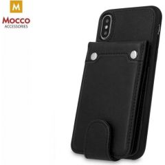 Mocco Smart Wallet Case Eko Ādas Apvalks Telefonam - Vizitkāršu Maks Priekš Apple iPhone XS Max Melns