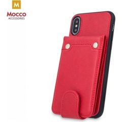 Mocco Smart Wallet Case Eko Ādas Apvalks Telefonam - Vizitkāršu Maks Priekš Apple iPhone 6 / iPhone 6S Sarkans