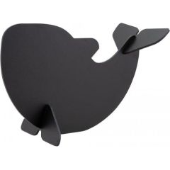 Krīta tāfele SECURIT Sihouette 3D, vaļa formā, melna krāsa