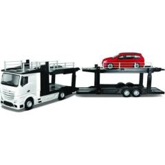 BBURAGO 1/43 Street Fire car  tow Mercedes Benz Actros with Volkswagen Polo GTI Mark 5, 18-31458