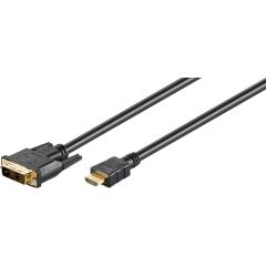 Goobay DVI-D/HDMI cable, gold-plated HDMI to DVI-D, 2 m Dažādi vadi