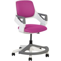 Bērnu mācību krēsls ROOKEE 64x64xH76-93cm, sēdvieta un atzveltne: audums, krāsa: rozā, balts plastmasas rāmis