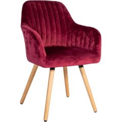 Krēsls ARIEL 58x58,5xH85cm, materiāls: audums, krāsa: vīna-sarkans, kājas dižskabardis
