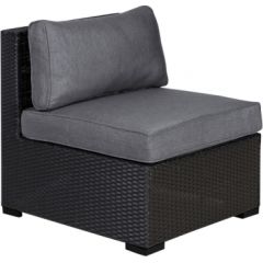 Модульный диван SEVILLA с подушками, центральная часть, 67x76,5xH74,5см, рама: алюминий с плетением из пластика, чёрный