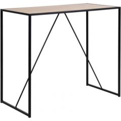 Барный стол SEAFORD 120x60xH105см, столешница: меламиновая пластина, цвет: дуб, ножки: чёрный металл