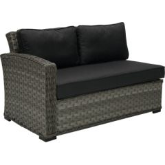 Moduļa dīvāns GENEVA ar spilveniem, ar kreiso roku balstu, 81x132x78cm, alumīnija rāmis ar plastikāta pinumu, krāsa: tum