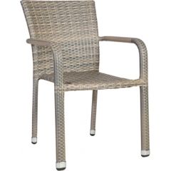 Krēsls LARACHE 57x61xH83cm, rāmis: alumīnijs ar plastikāta pinumu, krāsa: pelēks