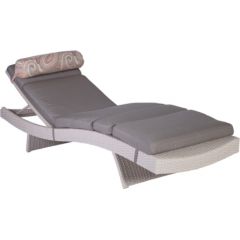 Guļamkrēsls STELLA ar spilveniem, 200x65,5xH33cm, materiāls: alumīnijs ar plastmasas pinumiem, krāsa: balts.