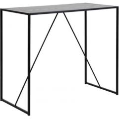 Барный стол SEAFORD 120x60xH105см, столешница: меламин, цвет: серый, рама: чёрный металл