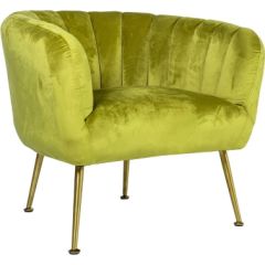 Atpūtas krēsls TUCKER 78x71x69cm, materiāls: samts, krāsa: gaiši zaļš, kājas: nerūsējošs tērauds zelta krāsa