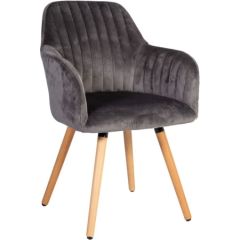 Krēsls ARIEL 58x58,5xH85cm, materiāls: audums, krāsa: pelēks, kājas dižskabardis