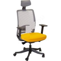 Рабочий стул ANGGUN 70x70xH116-130,5см, жёлтый / серый
