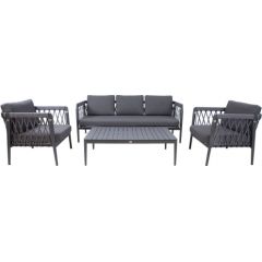 Garden furniture set ANTHEM table, sofa and 2 chairs, grey