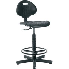 Высокий рабочий стул NARGO 71x71xH89-120cм, сиденье и спинка: пластик, цвет: чёрный