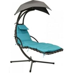Saska Garden Swing piekaramais šūpuļkrēsls ar lietussargu Lisbon pelēks-kirkīzs