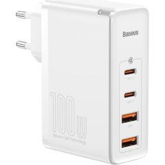 Baseus GaN CCGAN2P-L02 Tīkla Lādētājs 2 x USB / 2 x USB-C / 100W / 5A balts