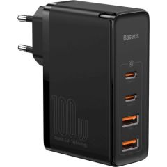 Baseus GaN CCGAN2P-L01 Tīkla Lādētājs 2 x USB / 2 x USB-C / 100W / 5A Melns