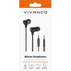 Vivanco наушники + микрофон Stereo Earphones, черные (61738)