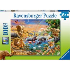 RAVENSBURGER puzle Savanna Džungļi Ūdens, 100gab., 12910 Puzles