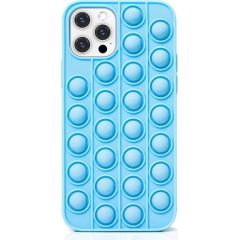 Mocco Bubble Case Aizmugurējais Antistresa Silikona Apvalks Priekš Apple iPhone 12 Pro Max Zils