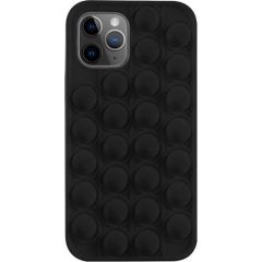 Mocco Bubble Case Aizmugurējais Antistresa Silikona Apvalks Priekš Apple iPhone 12 / 12 Pro Melns
