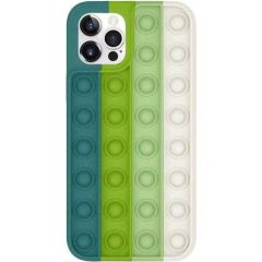 Mocco Bubble Case Aizmugurējais Antistresa Silikona Apvalks Priekš Apple iPhone 12 / 12 Pro Tumši Zaļš