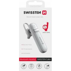 Swissten Caller Bluetooth 5.0 HandsFree Наушник с Функцией MultiPoint / CVC noise reduction белый