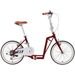 The-sliders Saliekamais velosipēds, 2in1 Lite stilīgs un ērts, salokāms Burgundijas sarkans