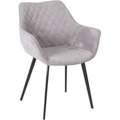 Krēsls NAOMI 61x60,5xH47 / 84cm, pelēks audums, melna metāla kājas