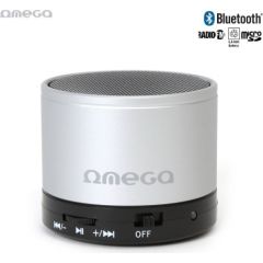 Omega OG47S 6W Metāla Korpusa Bluetooth Skaļrunis ar FM Radio / Micro SD / AUX / Zvana Funkciju Sudraba
