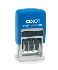 Zīmogs COLOP Mini-Dater S120 03 (ciparu) zils korpuss, zils spilventiņš