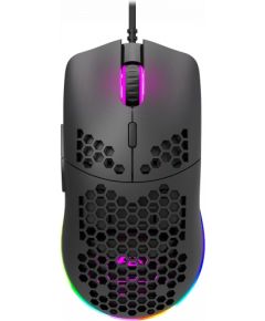 CANYON,Gaming Mouse with 7 programmable buttons, Pixart 3519 optical sensor, 4 levels of DPI and up to 4200, 5 million times key life, 1.65m Ultraweave cable, UPE feet and colorful RGB lights, Black, size:128.5x67x37.5mm, 105g